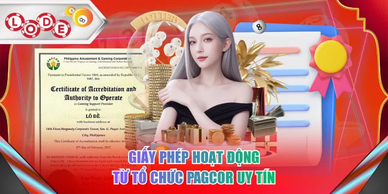 Giấy phép hoạt động từ tổ chức PAGCOR uy tín